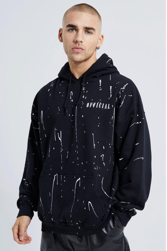 Oversized Paint Splatter Print Hoodie