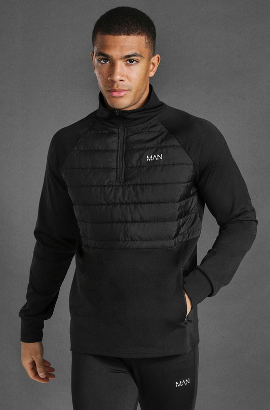 Man Active Gym Quilted 1/4 Zip Top